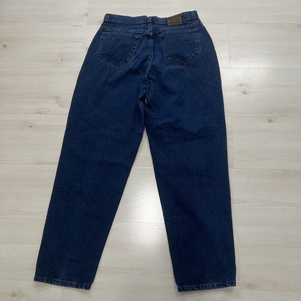 Vintage Lee Riveted Baggy Jeans Womens 14 Blue Mom Jeans High Waist USA MADE - Picture 8 of 14